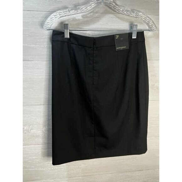 Banana Republic Womens Black Pencil Skirt 2P Polyester Blend With Back Zipper Cl - Picture 3 of 4